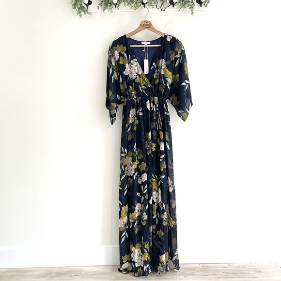 Baltic Born Dresses & Skirts - new Baltic Born Navy Blue Multicolor Floral Lined Flowy Maxi Sundress Size S